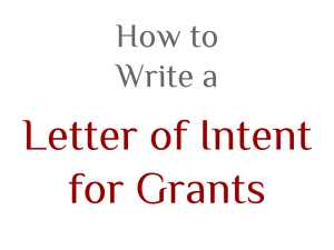 How to Write a Letter of Intent for Grants